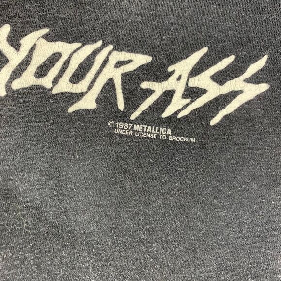 Vtg 1987 Metallica Metal Up Your Ass Band Tee Shirt Size Large Shock Music Rock - Picture 6 of 6